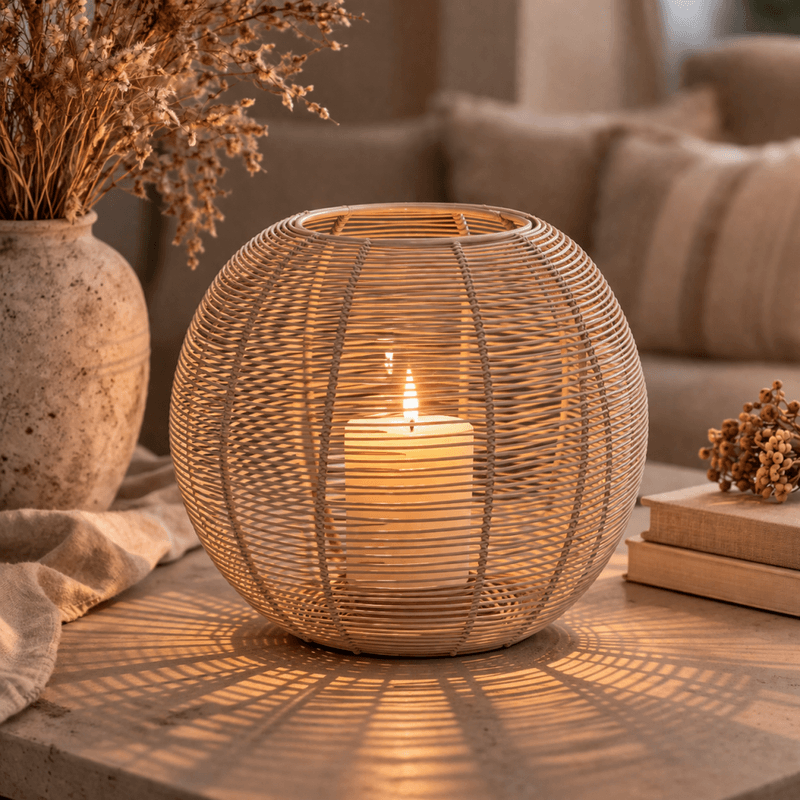 Lykt, Wire – Beige