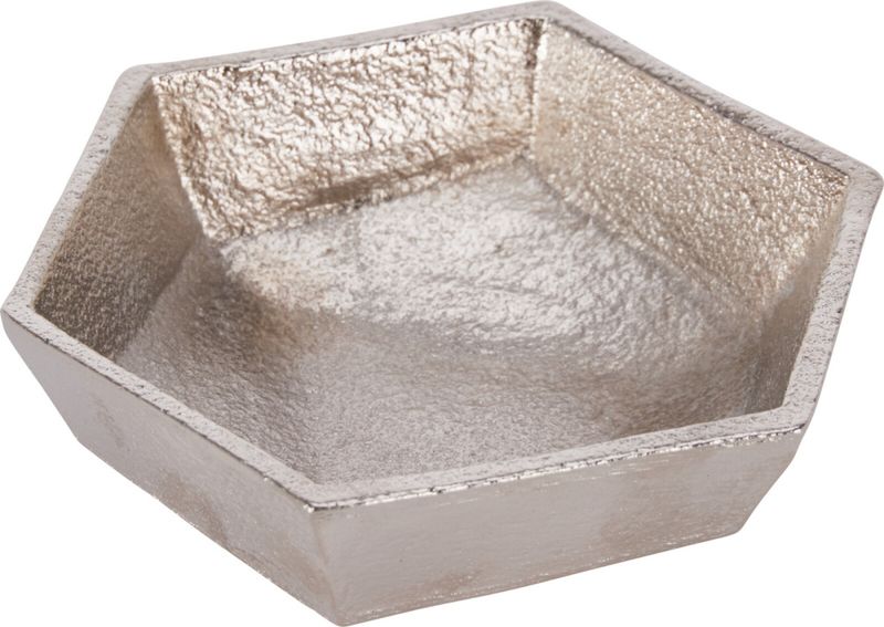 Dekorativ skål i sølv – kantet