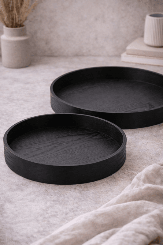 Serveringsbrett sett (2 stk) - sort