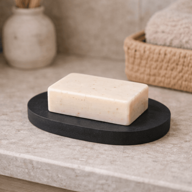 Hovedbilde Såpefat i sort steinlook