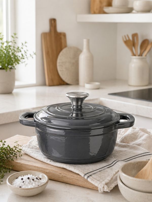 Støpejernsgryte med lokk - 22 cm